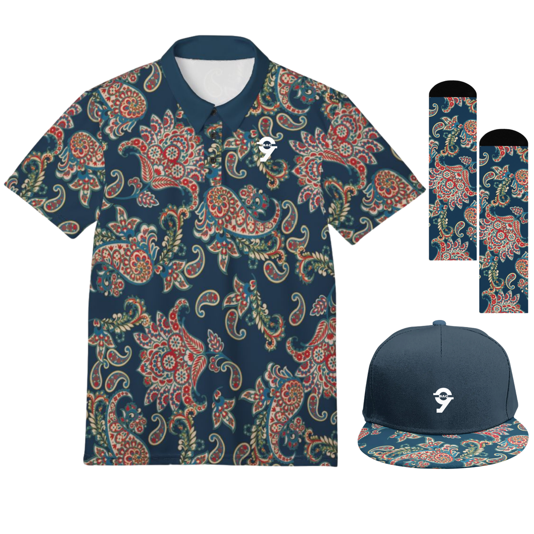 Navy Paisley Golf Set