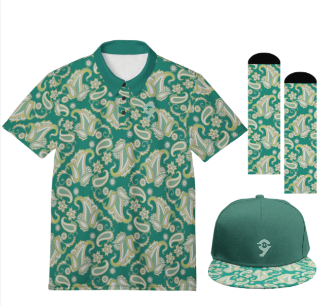 Emerald Paisley Golf Set